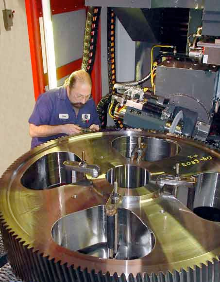Man working on large gear