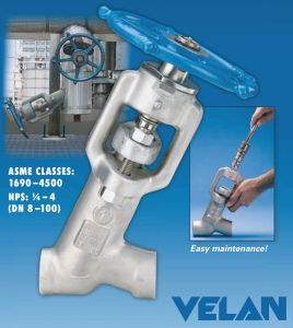 Velan Forged Steel Bonnetless Y-Pattern Valves